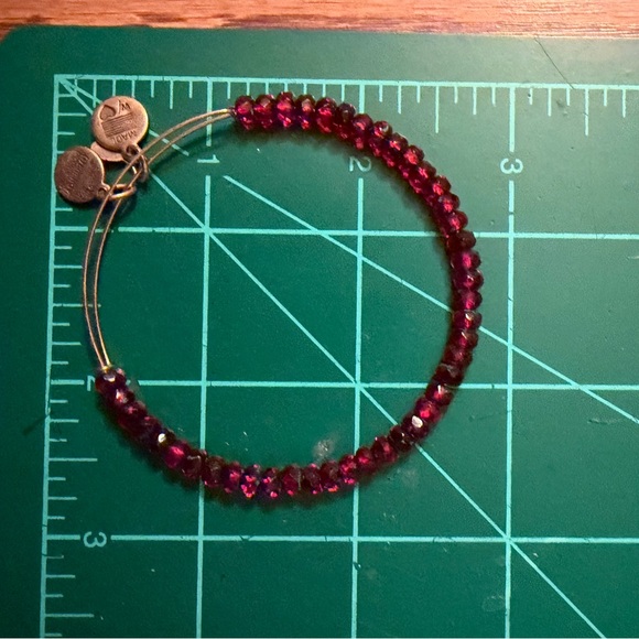 Alex and Ani Red Beaded Gold Adjustable Bracelet - Picture 3 of 3